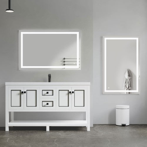Black Aluminum Aluminum & Glass Bathroom Mirror 3