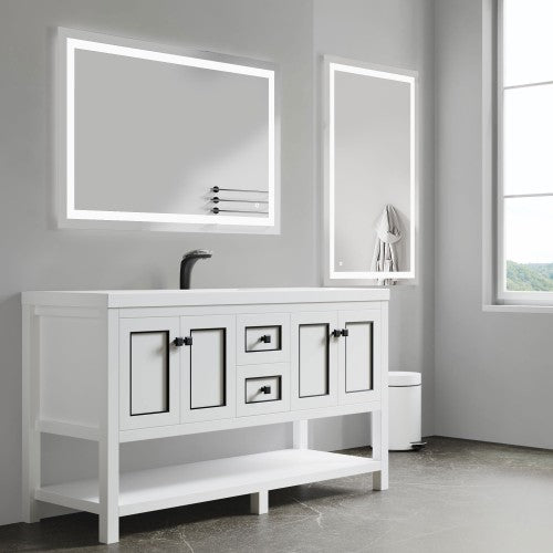 Black Aluminum Aluminum & Glass Bathroom Mirror 4
