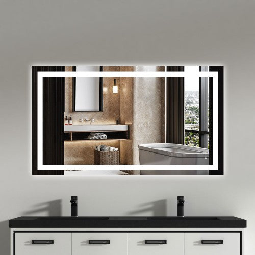 Black Aluminum Aluminum & Glass Bathroom Mirror 1