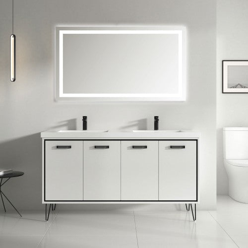 Black Aluminum Aluminum & Glass Bathroom Mirror 2