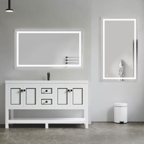 Black Aluminum Aluminum & Glass Bathroom Mirror 3