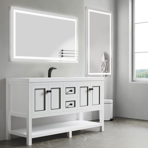 Black Aluminum Aluminum & Glass Bathroom Mirror 4