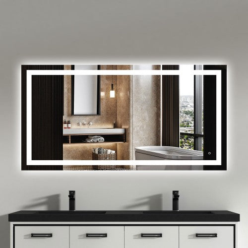 Black Aluminum Aluminum & Glass Bathroom Mirror 1