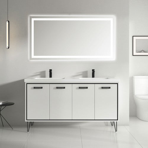 Black Aluminum Aluminum & Glass Bathroom Mirror 2
