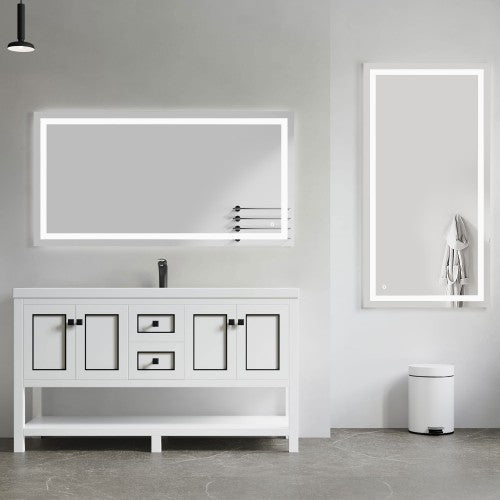 Black Aluminum Aluminum & Glass Bathroom Mirror 3