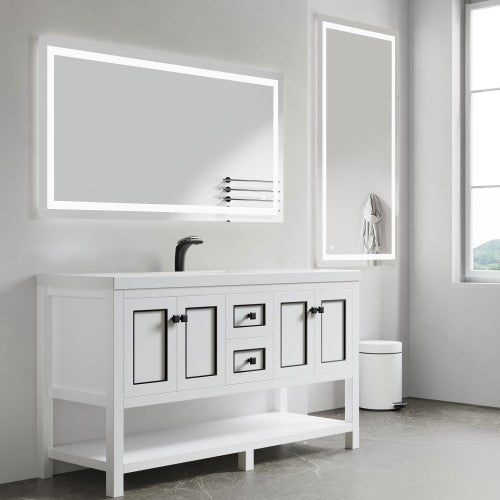 Black Aluminum Aluminum & Glass Bathroom Mirror 4