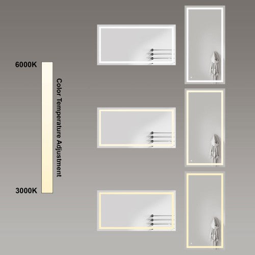 Black Aluminum Aluminum & Glass Bathroom Mirror 6