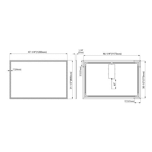 Black Aluminum Aluminum & Glass Bathroom Mirror 11