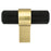 Radial Reign Aluminum Matte Black and Modern Brushed Gold Cabinet Knob  1