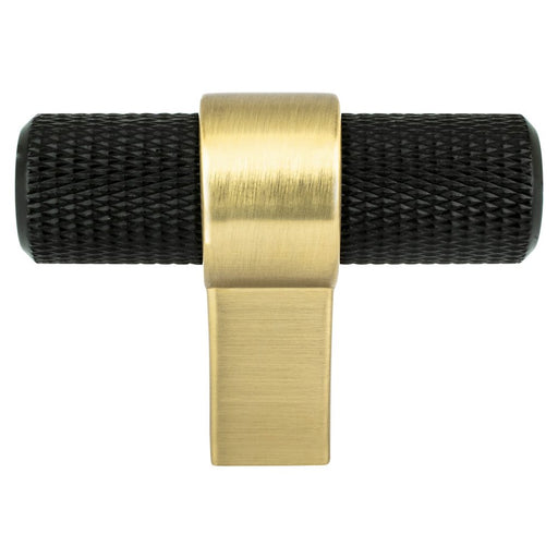 Radial Reign Aluminum Matte Black and Modern Brushed Gold Cabinet Knob  1