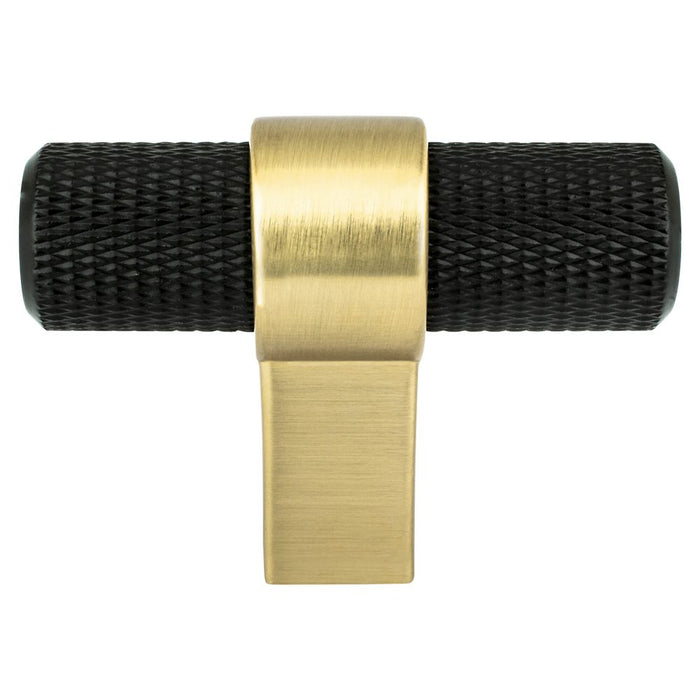 Radial Reign Aluminum Matte Black and Modern Brushed Gold Cabinet Knob  1