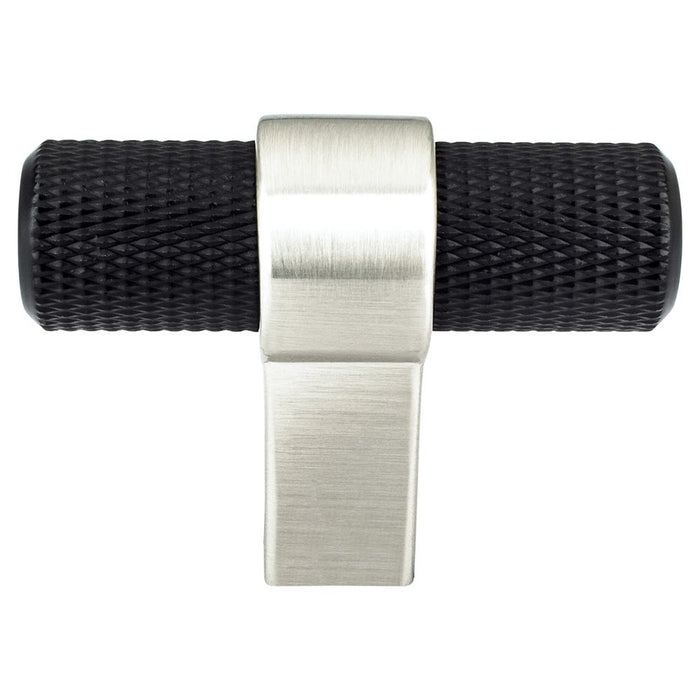 Radial Reign Aluminum Matte Black and Brushed Nickel Cabinet Knob  1