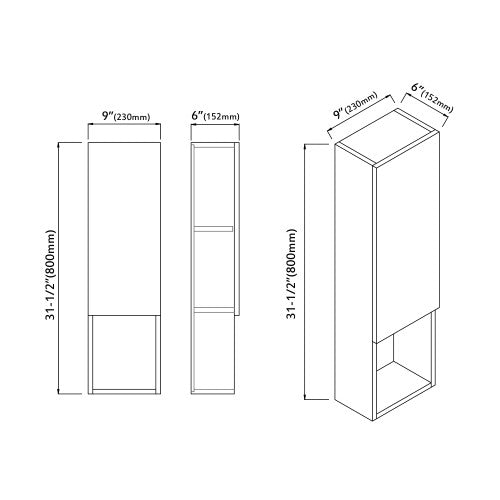 Cement Grey Wood Bathroom Cabinet 12