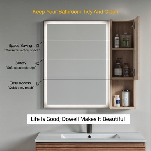 Off White Wood Bathroom Cabinet 3