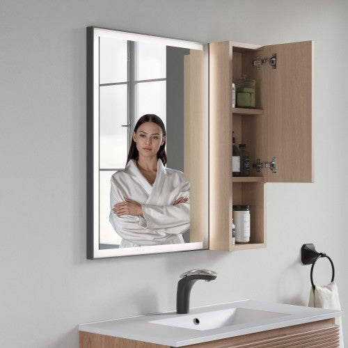 Oak Natural Wood Bathroom Cabinet 6