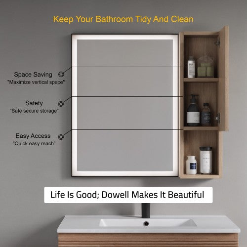 Oak Natural Wood Bathroom Cabinet 3