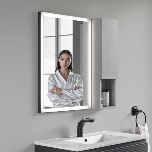 Cement Grey Wood Bathroom Cabinet 4