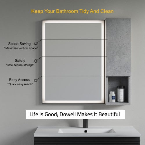 Cement Grey Wood Bathroom Cabinet 3