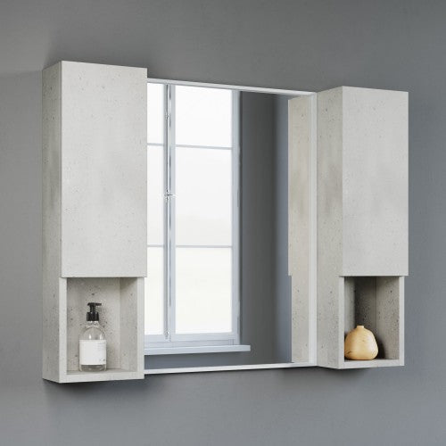 Cement Grey Wood Bathroom Cabinet 6