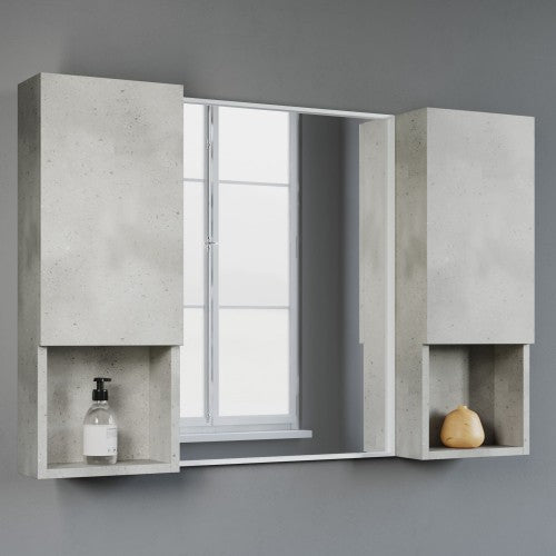 Cement Grey Wood Bathroom Cabinet 4