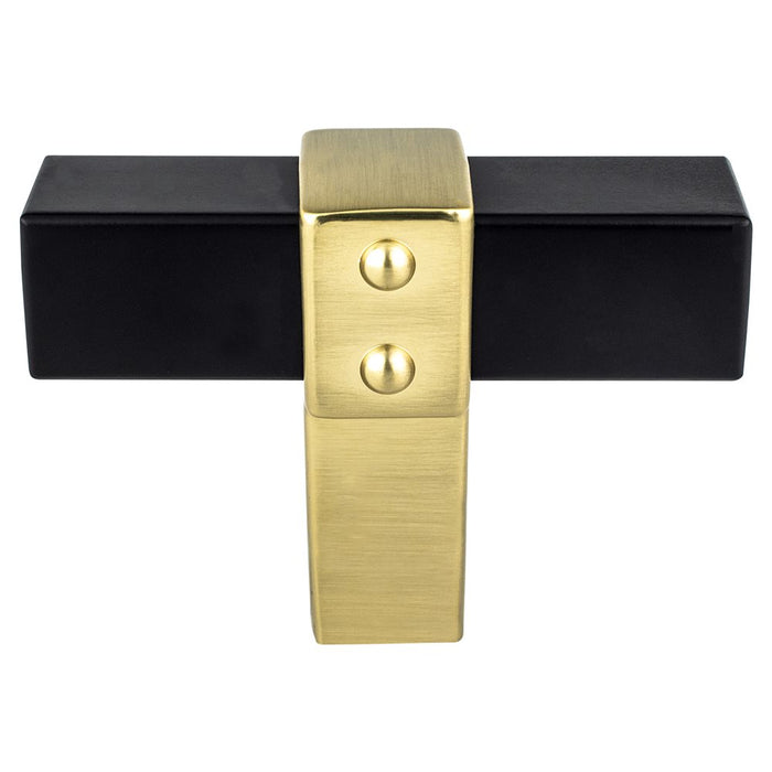 Rivet Rebel Aluminum Matte Black and Modern Brushed Gold Cabinet Knob  1