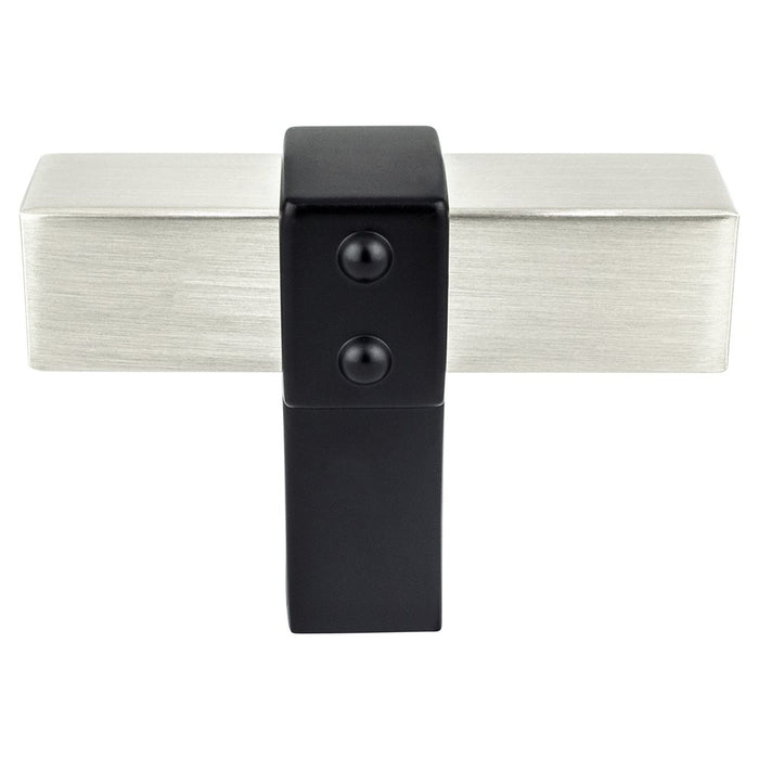 Rivet Rebel Aluminum Brushed Nickel and Matte Black Cabinet Knob  1