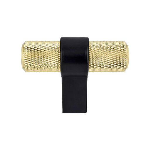 Radial Reign Aluminum Modern Brushed Gold and Matte Black Cabinet Knob  1