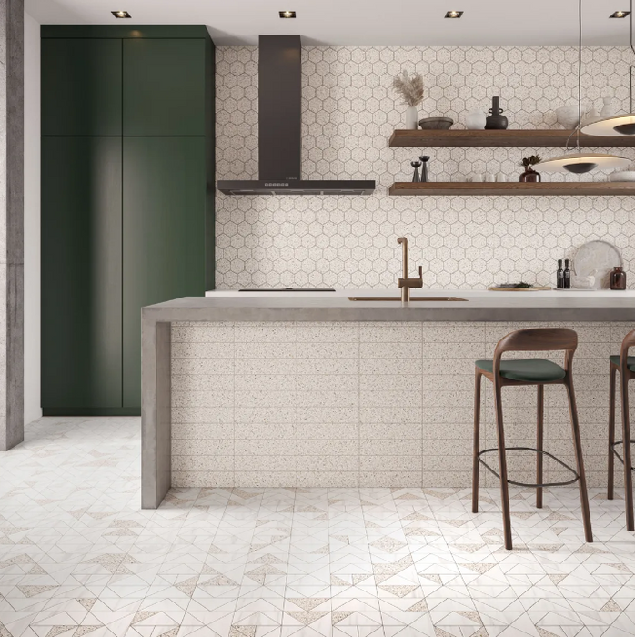 Modern Mixer Tile Semi Polished Terrazzo