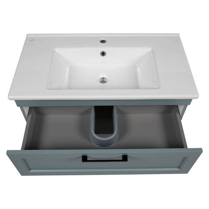 Palm Beach Wood Green Matte Bathroom Vanity Green Matte 6