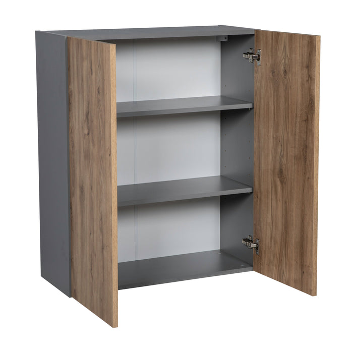 Wallkitchens Wood Natural Teak  Wall Cabinet Natural Teak 2