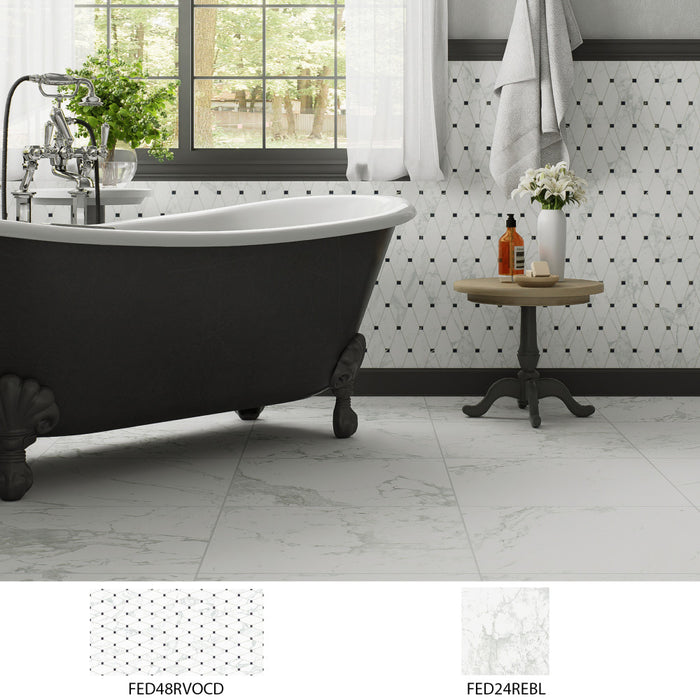 Reve Porcelain Octogone Deco Tile Matte 7