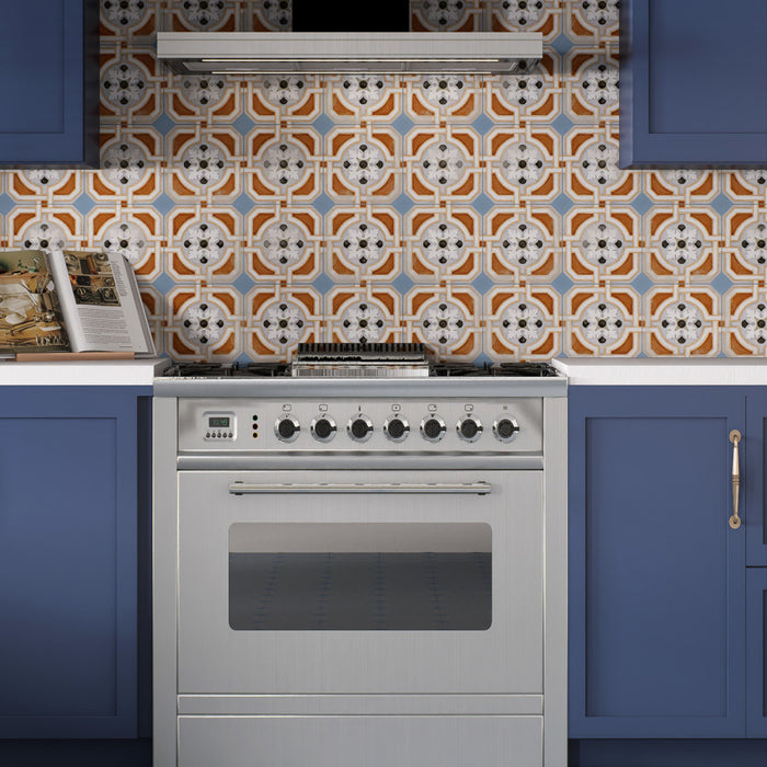 Vaudeville Porcelain Octagon Deco Zimer with Taco Azzuro Tile Matte 2