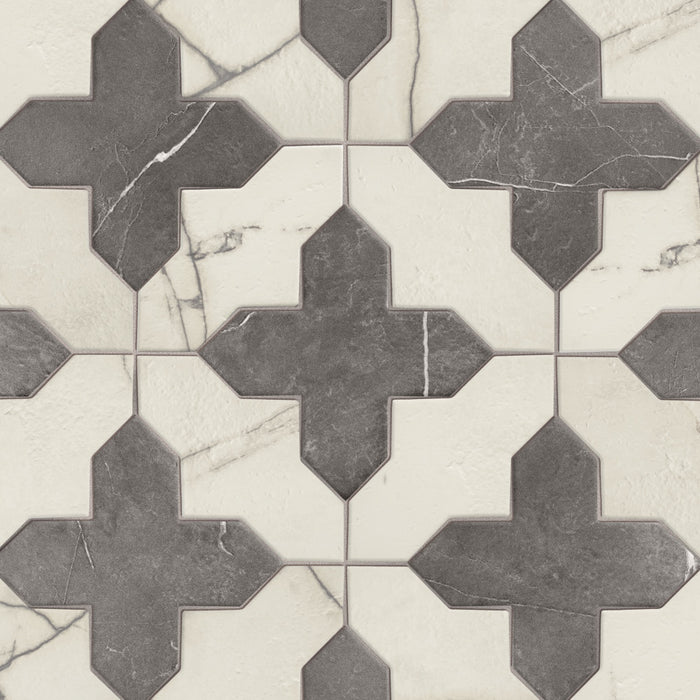 Istanbul Porcelain Templar Shield Day with Night Cross Tile Mixed 1