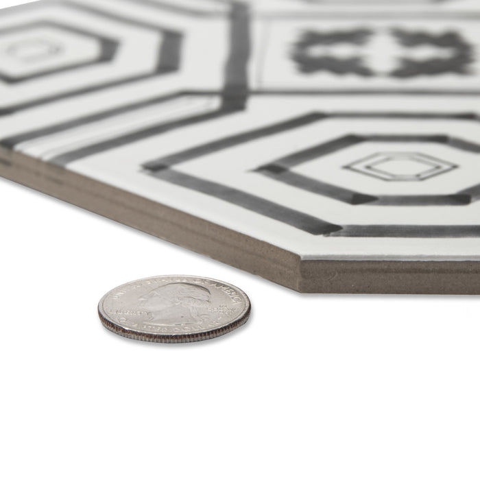 Vaudeville Porcelain Octagon Deco Sombra with Taco Nacar Tile Matte 10