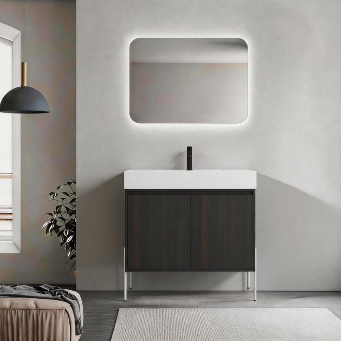 Plywood Dark Oak Bathroom Vanity Dark Oak 1