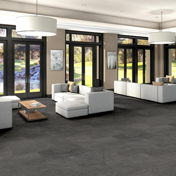 Obelisk LL Charcoal Sopstn Flexible Resilient Luxury Vinyl Plank Flooring - ExoGuard+