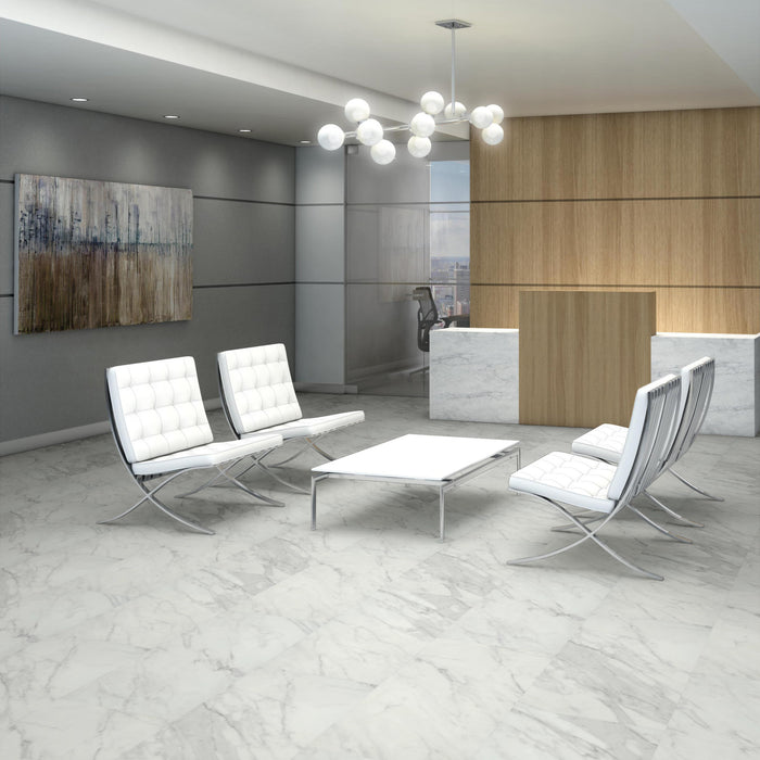 Obelisk LL Carrara White Flexible Resilient Luxury Vinyl Plank Flooring - ExoGuard+