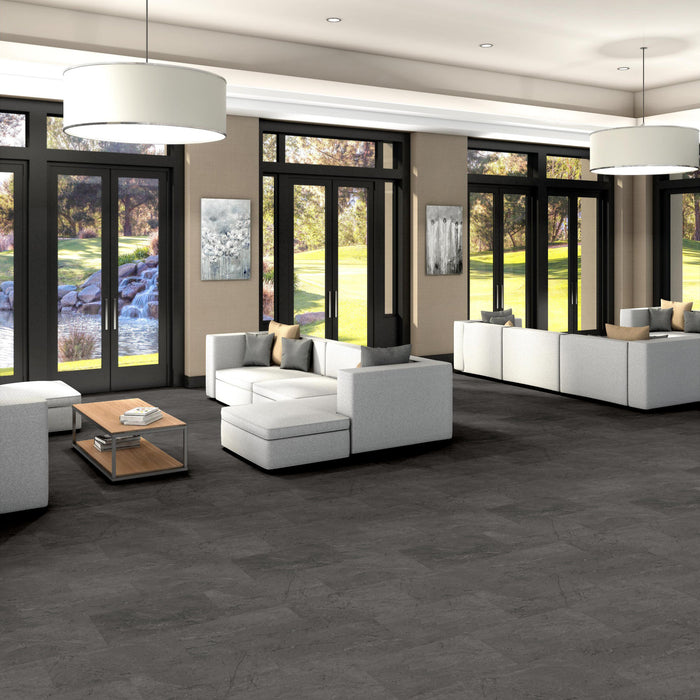 Obelisk Glue DN Charcoal Sopstn Flexible Resilient Luxury Vinyl Plank Flooring - ExoGuard+