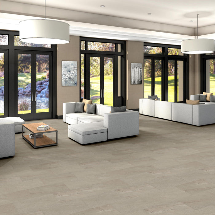 Obelisk Glue DN Beige Slate Flexible Resilient Luxury Vinyl Plank Flooring - ExoGuard+