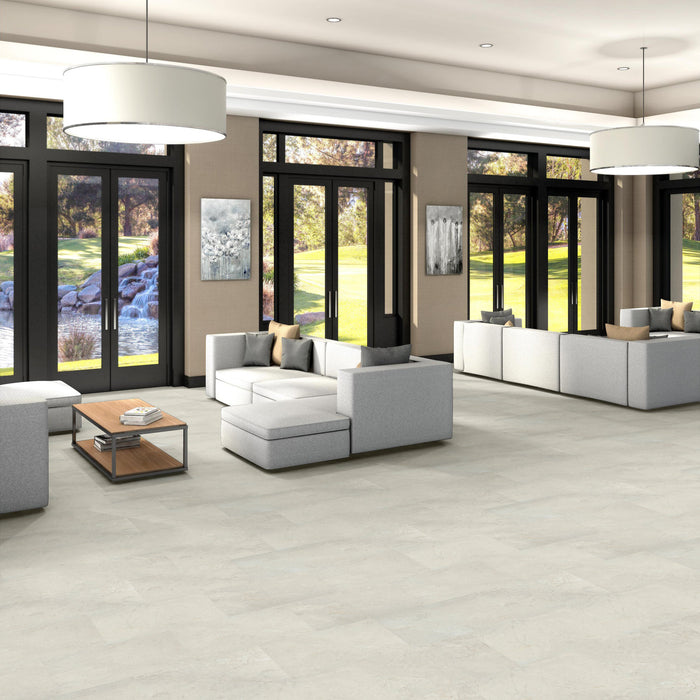 Obelisk Glue DN Ivory Soapstone Flexible Resilient Luxury Vinyl Plank Flooring - ExoGuard+