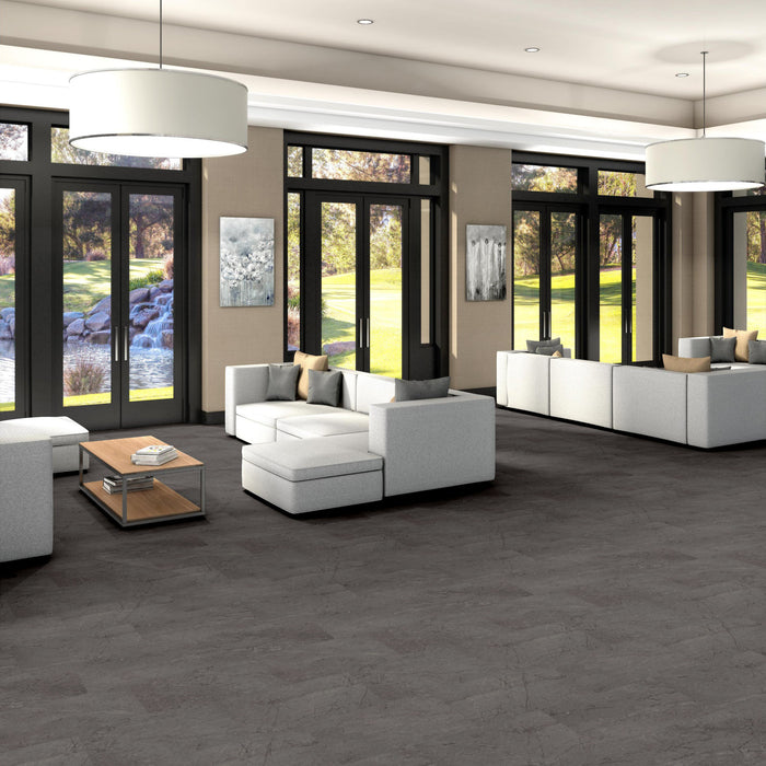 Obelisk SPC Charcoal Sopstn Flexible Resilient Luxury Vinyl Plank Flooring - ExoGuard+
