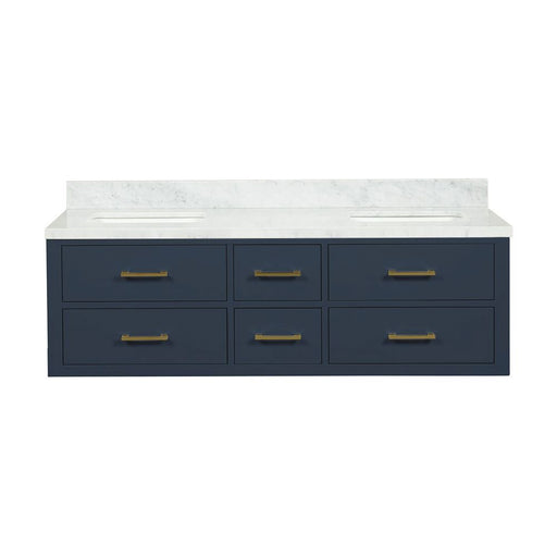 Castor Blue Wood Bathroom Vanity
