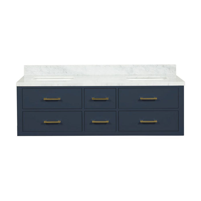 Castor Blue Wood Bathroom Vanity