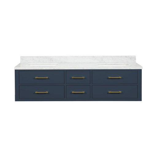 Castor Blue Wood Bathroom Vanity