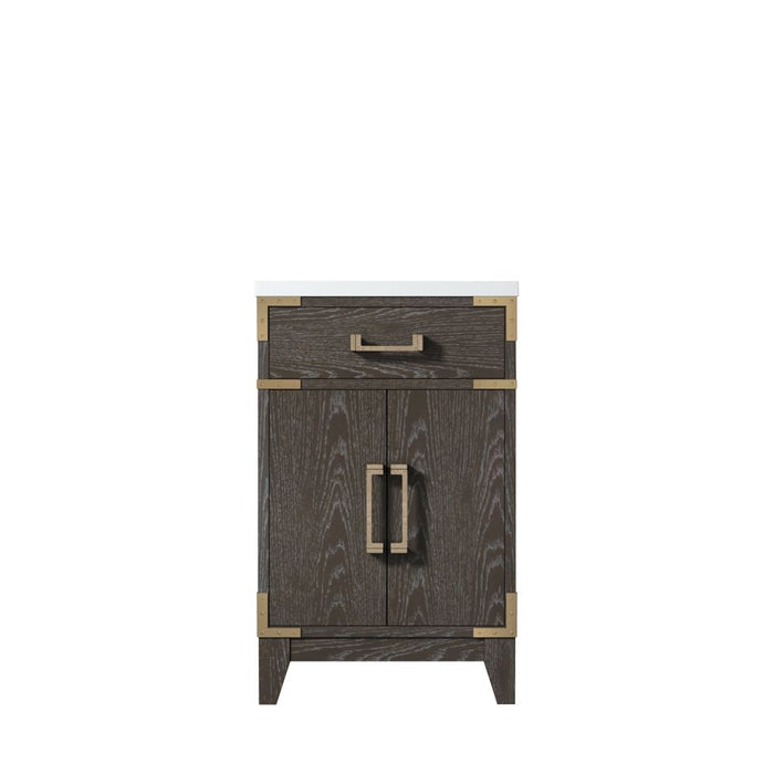 Laurel Brown Oak Wood Bathroom Vanity