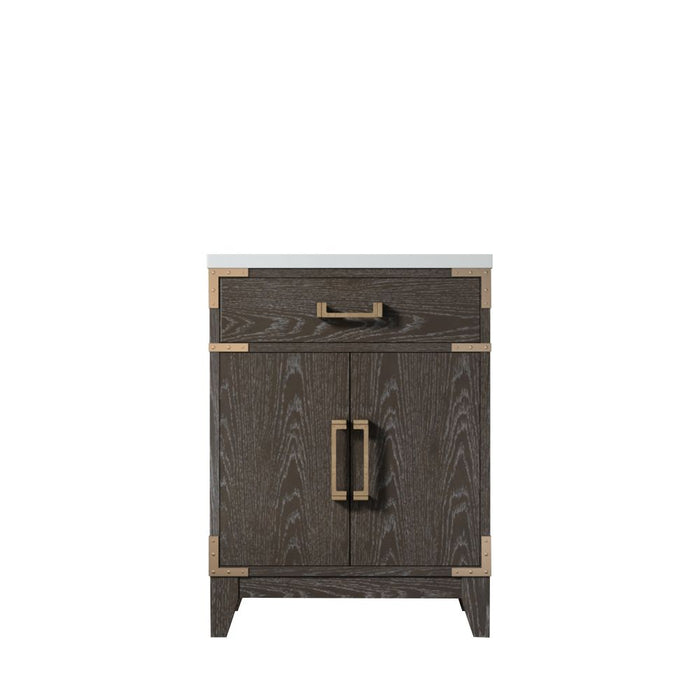 Laurel Brown Oak Wood Bathroom Vanity