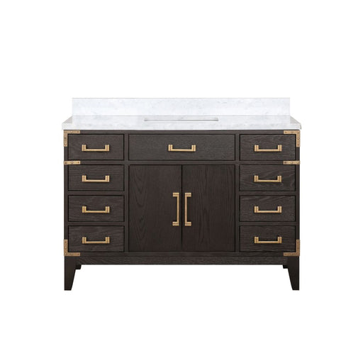 Laurel Brown Oak Wood Bathroom Vanity