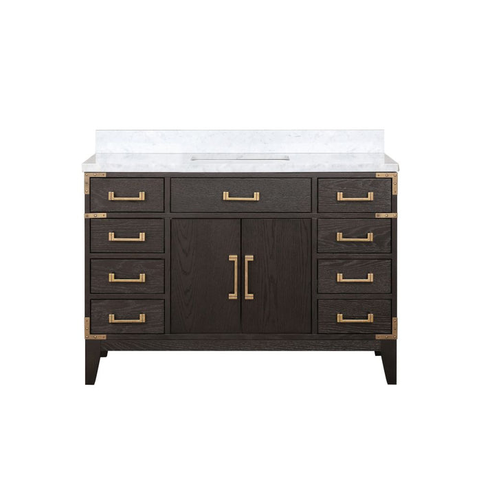 Laurel Brown Oak Wood Bathroom Vanity