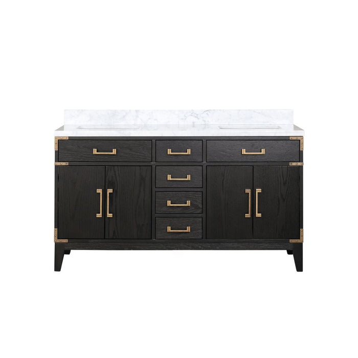 Laurel Black Oak Wood Bathroom Vanity