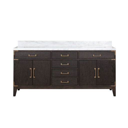Laurel Brown Oak Wood Bathroom Vanity